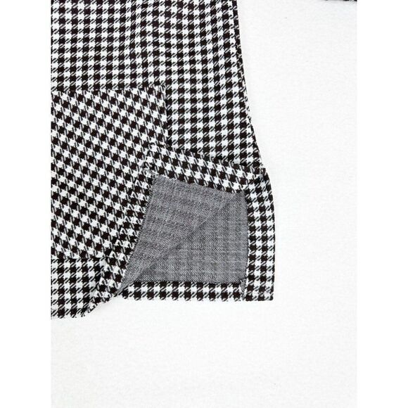 Vintage 70s Houndstooth Shirt Jacket Button Front Pockets 3/4 Sleeve - Picture 4 of 9